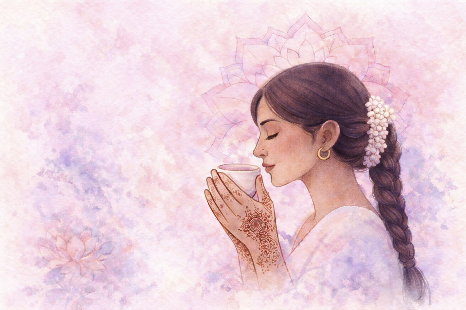 South Asian woman in a moment of calm